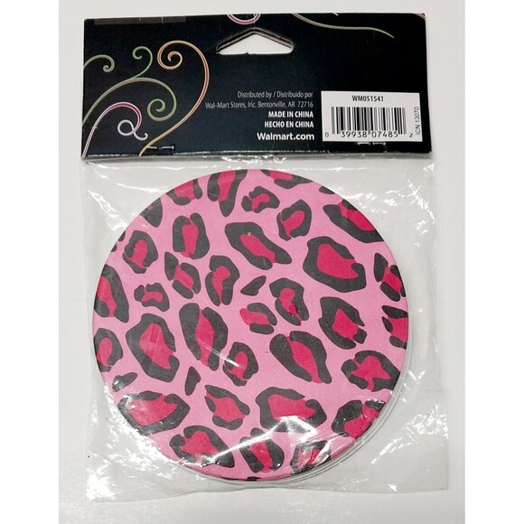 Brand New Paper Cardboard Drink Coasters 10 Pack Blue Tiger Pink Leopard 4" - Picture 2 of 6